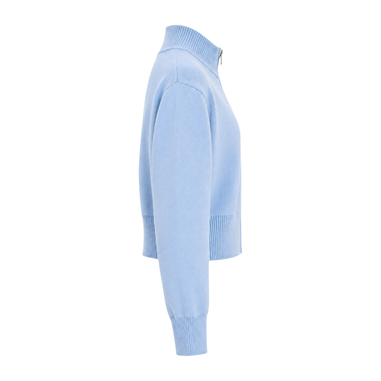 Women's Mock Neck Zip Up Cardigan | Cropped Cotton Knit Jacket