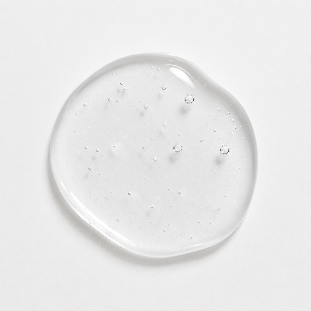 Hyaluronic Acid Serum | Deep Hydration & Plumping Formula Clear_gel_droplet_on_smooth_surface