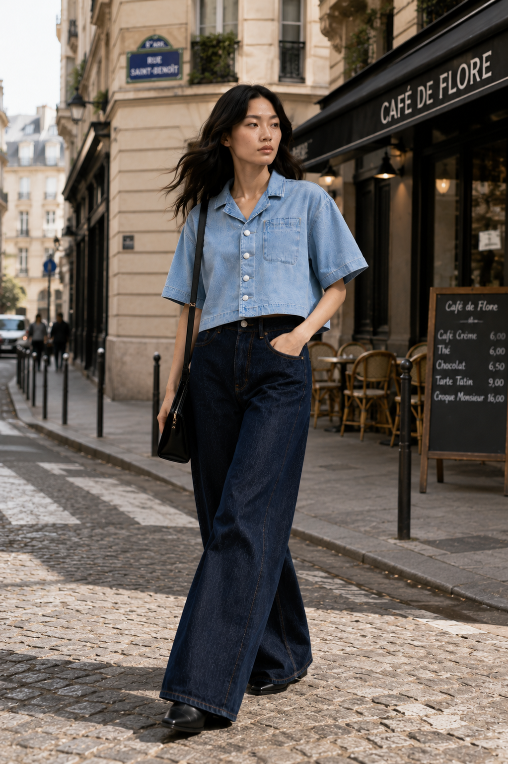 Vintage Wash Boxy Cropped Lyocell Shirt for Women ConfidentstrollinParisiancharm