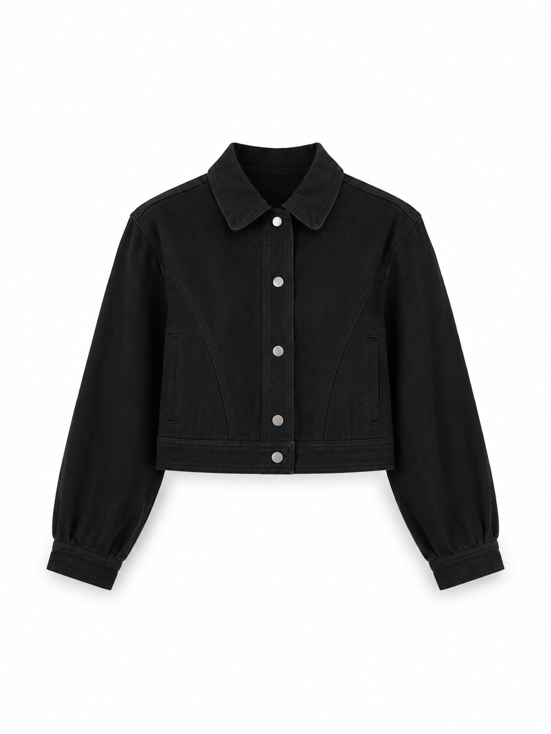 The Cropped Denim Jacket Black Cropped_black_jacket_on_white_backdrop