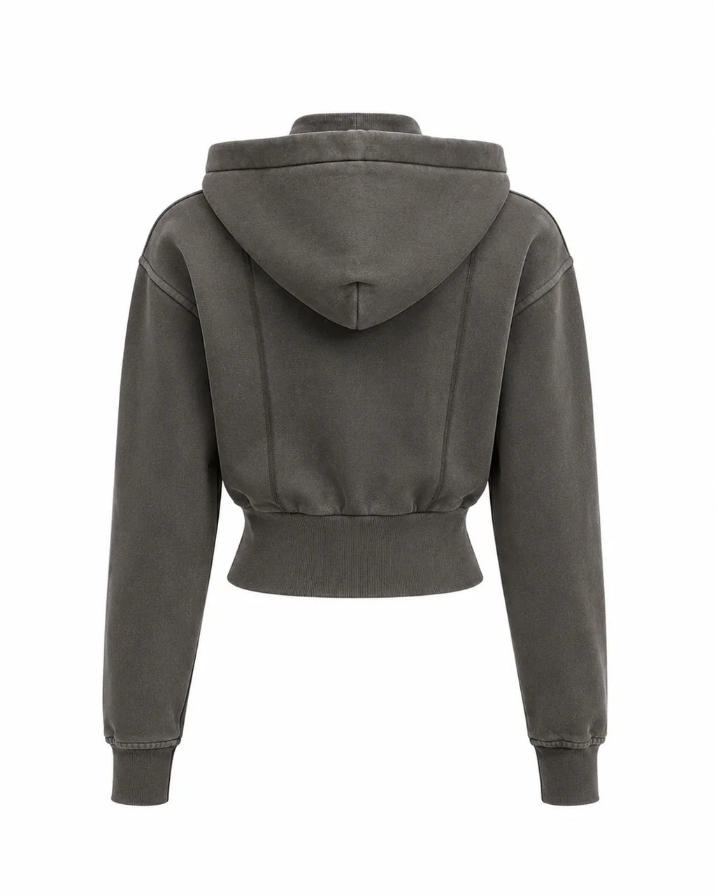 Vintage Washed Cropped Fleece Hoodie for Women