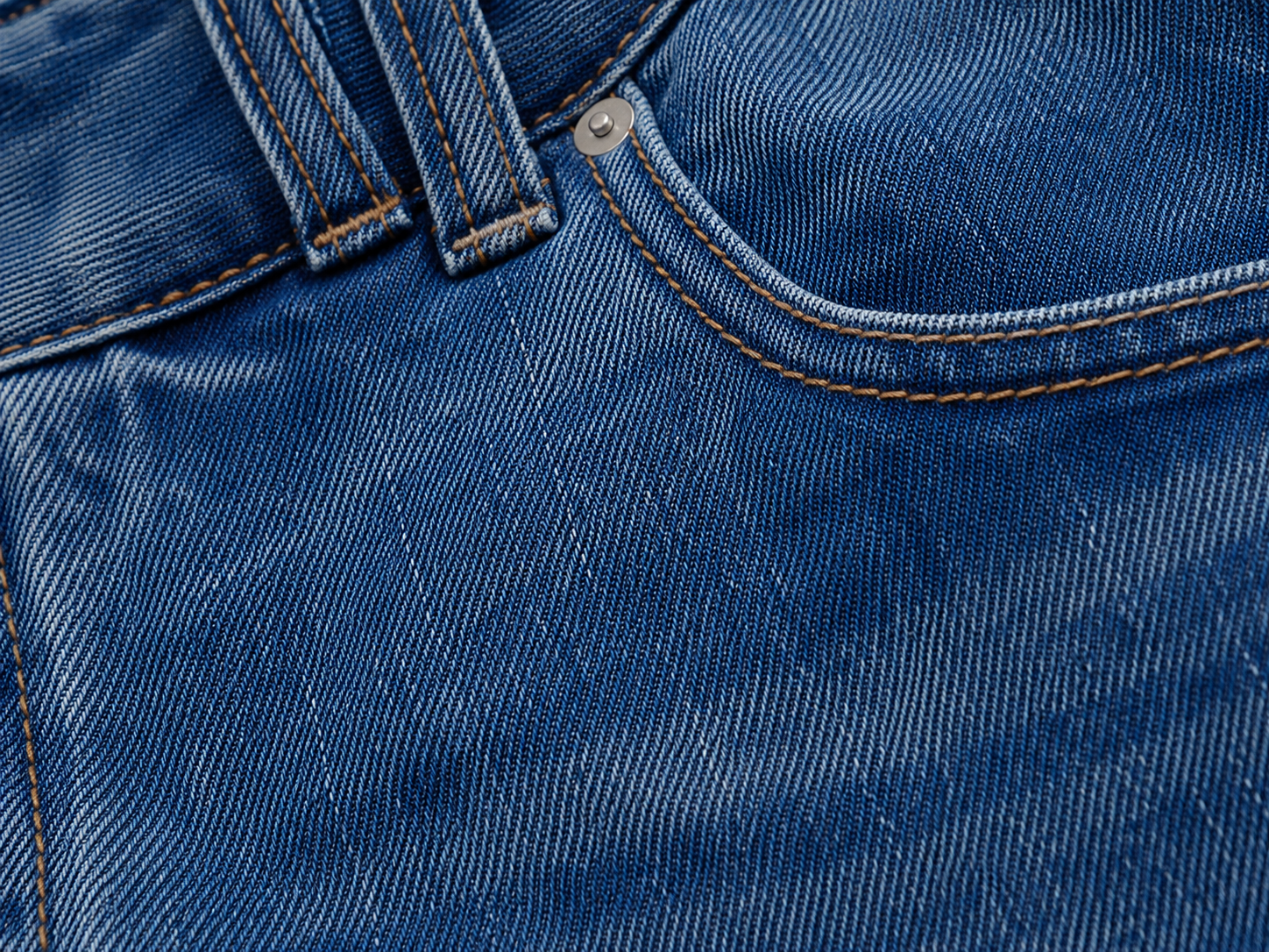 Vintage Wash Denim Midi Skirt for Women Denimtextureandstitchingclose-up