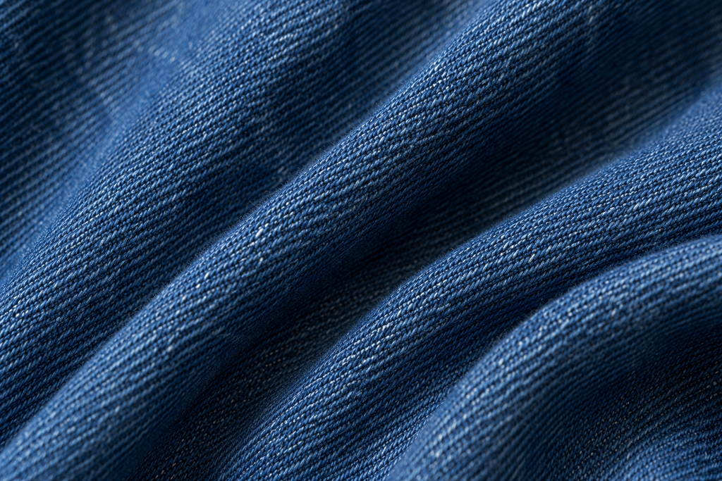 Vintage Wash Denim Midi Skirt for Women Denimtextureclose-upinblue