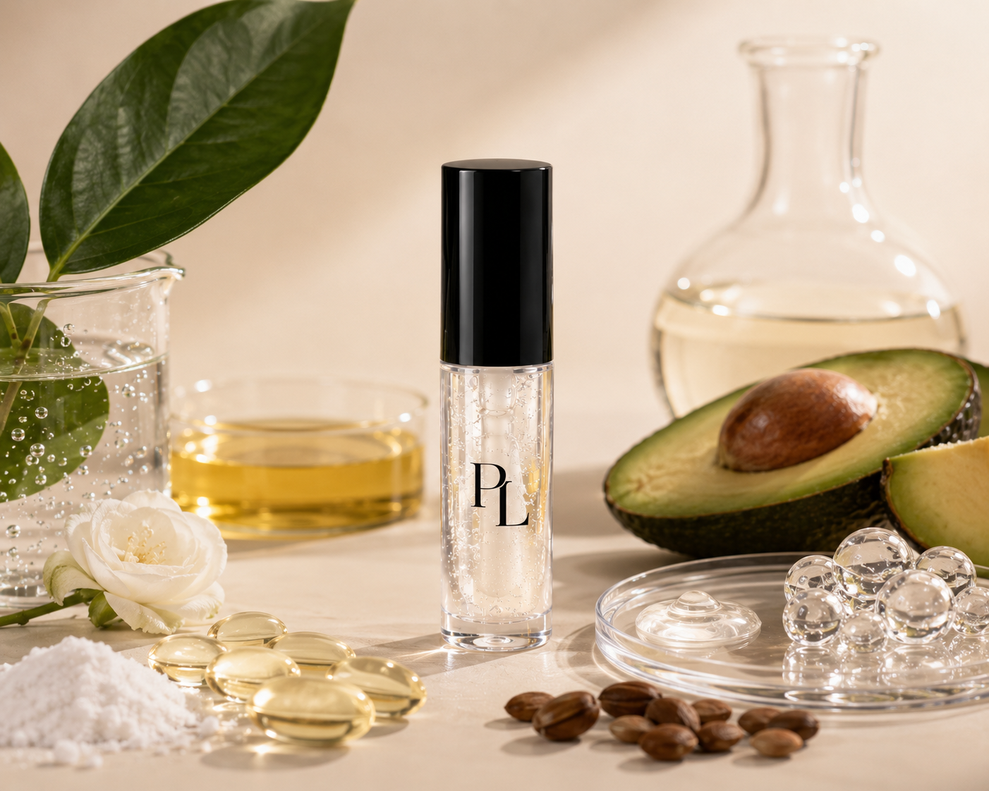 Hydrating Lip Oil | Glass Slipper Luxurious_cosmetic_product_with_botanicals