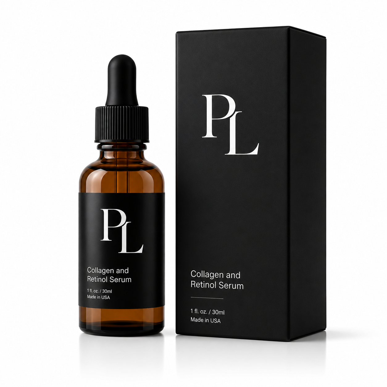 Collagen & Retinol Serum | Firming & Hydrating Formula Minimalist_amber_serum_and_box_display