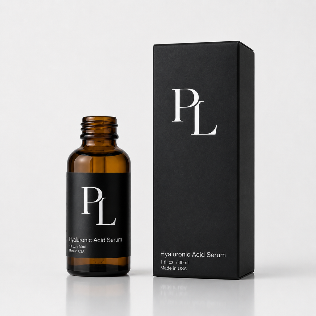 Hyaluronic Acid Serum | Deep Hydration & Plumping Formula Minimalist_skincare_product_with_amber_bottle
