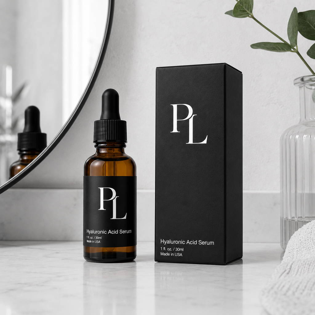 Hyaluronic Acid Serum | Deep Hydration & Plumping Formula Minimalist_skincare_serum_on_marble