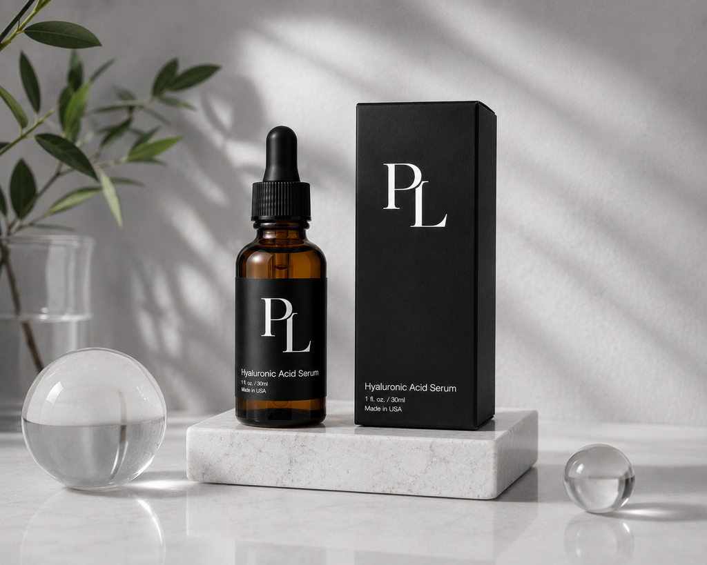 Hyaluronic Acid Serum | Deep Hydration & Plumping Formula Minimalist_skincare_serum_still_life