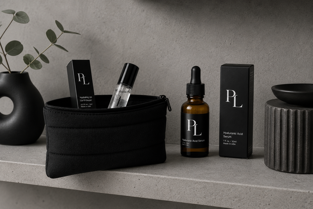 Hydration Essentials Bundle Minimalistskincaredisplayonconcreteshelf