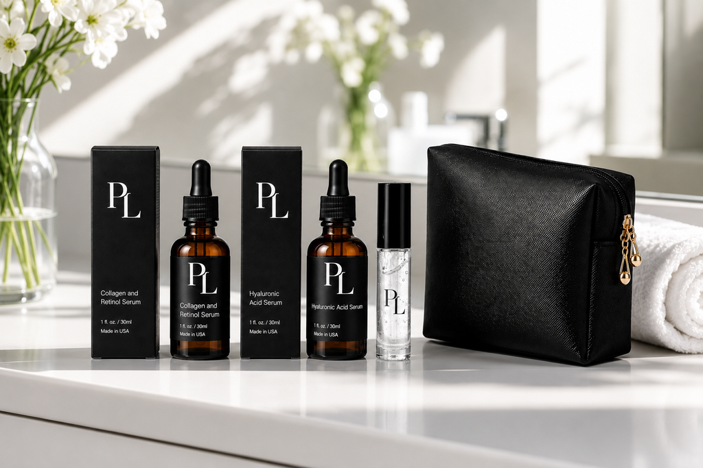 The Complete Ritual Bundle Minimalistskincarevanityonwhitecountertop