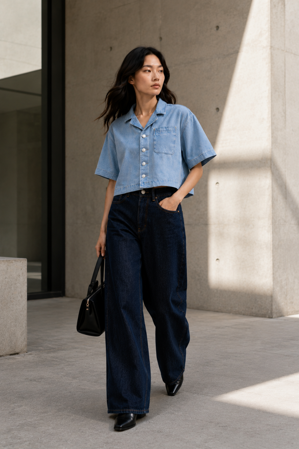 Vintage Wash Boxy Cropped Lyocell Shirt for Women Minimalisturbanfashionscene