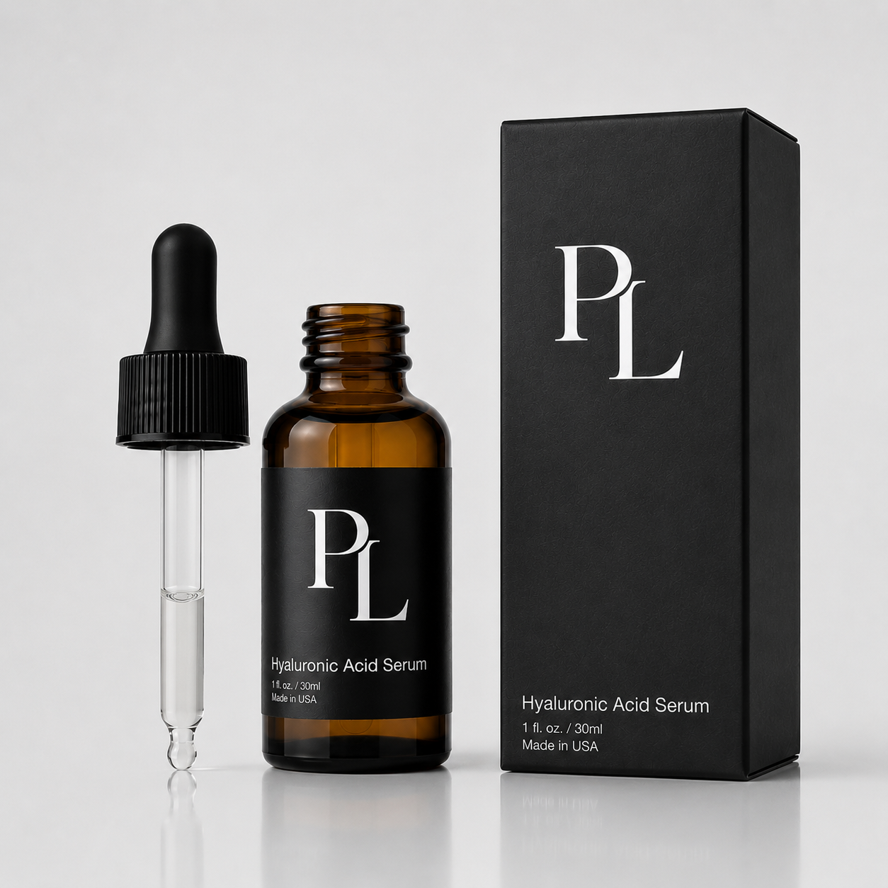 Hyaluronic Acid Serum | Deep Hydration & Plumping Formula Serum_and_packaging_still_life
