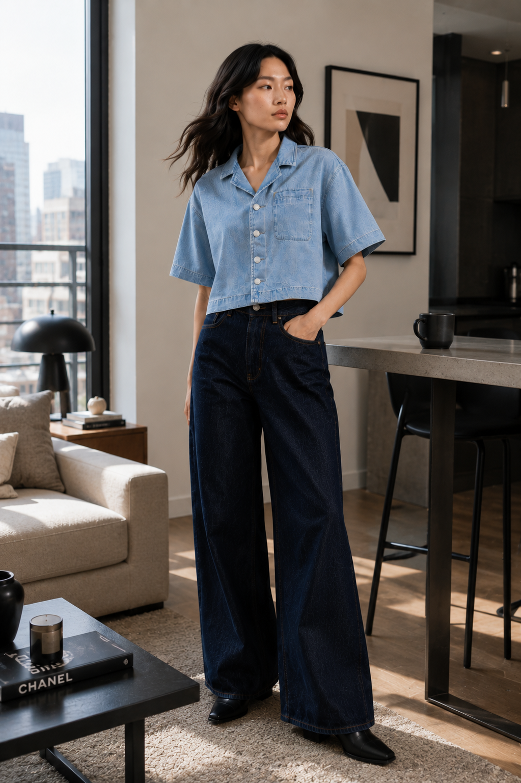 Vintage Wash Boxy Cropped Lyocell Shirt for Women Stylishapartmentwithurbanviews
