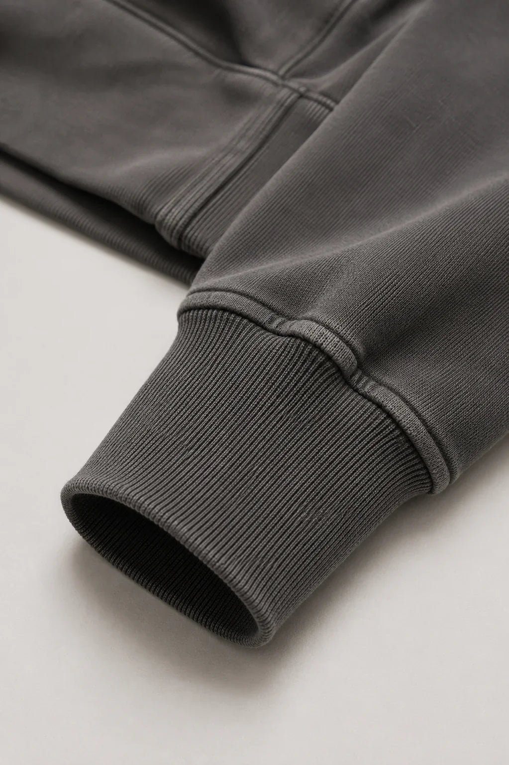 Vintage Washed Cropped Fleece Hoodie for Women Texturedcharcoalsweatshirtclose-upshot