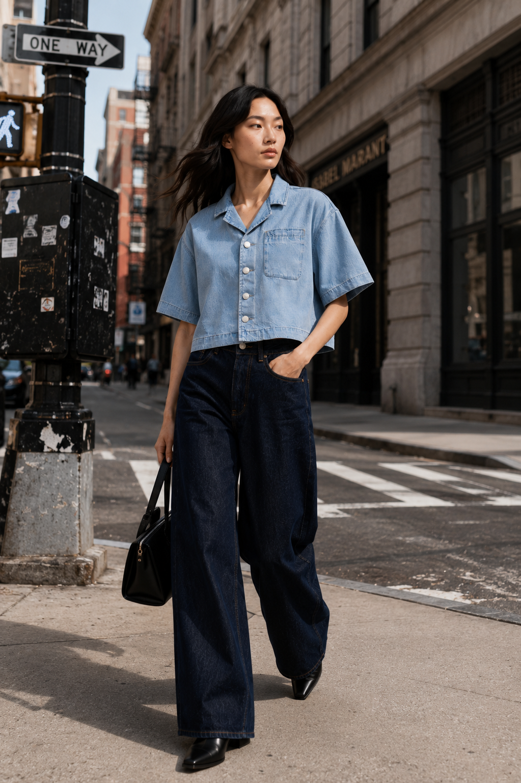 Vintage Wash Boxy Cropped Lyocell Shirt for Women Urbanstreetstyleinmotion